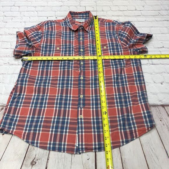 Lucky Brand Men Short Sleeve Cotton Button Shirt Top Size Extra Large M107 -17 - Picture 2 of 16